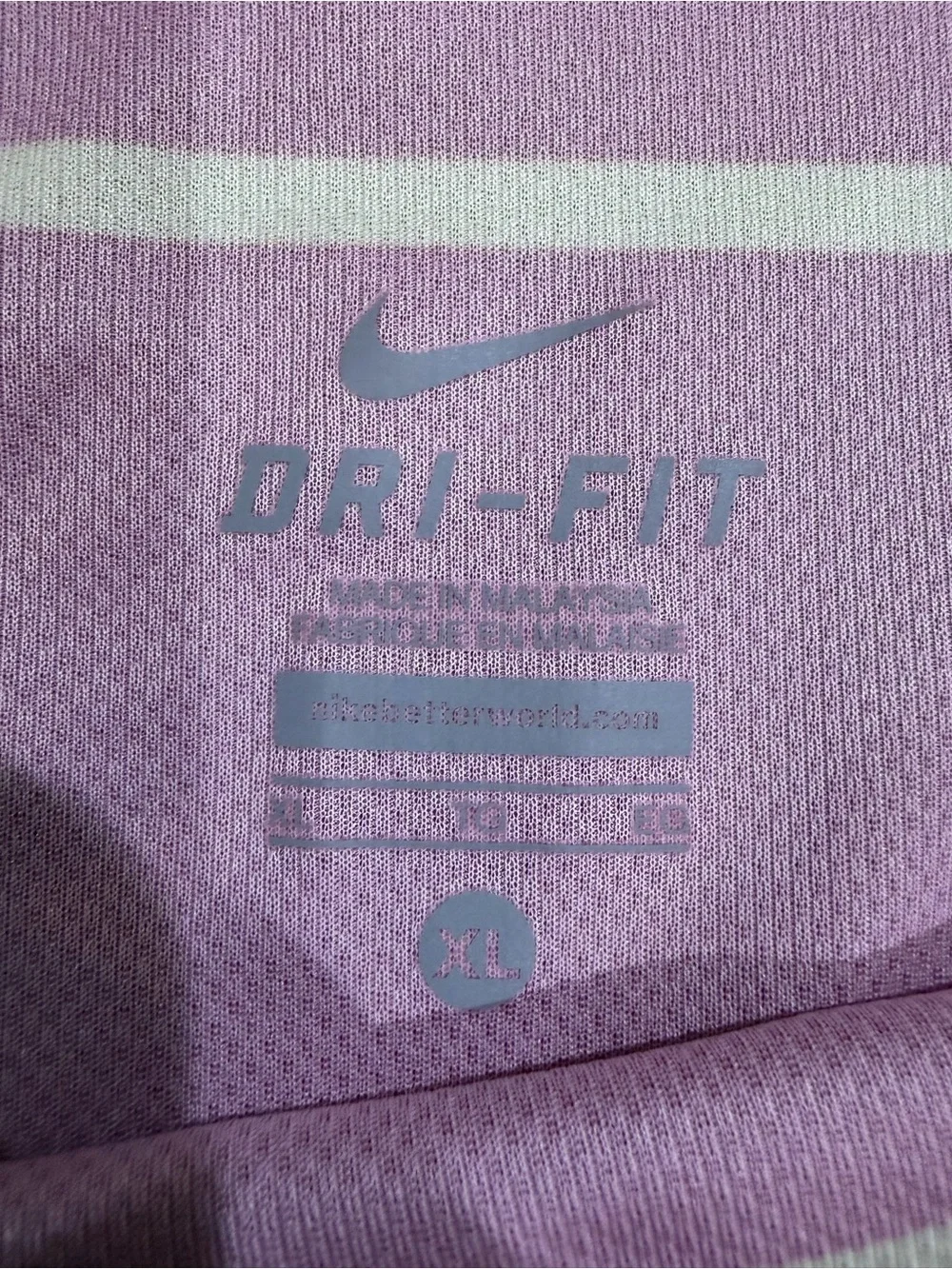 Nike Dri-Fit Fuchsia Long-Sleeve Athletic Tee with Yellow Stripes Size XL